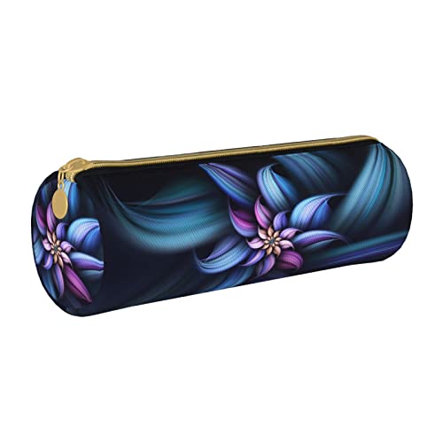 Federmäppchen aus Leder, zylindrisch, Kunstblumenmuster, langlebig, Büromaterial, Beutel, Aufbewahrungsbox für Schreibwaren von Lawenp