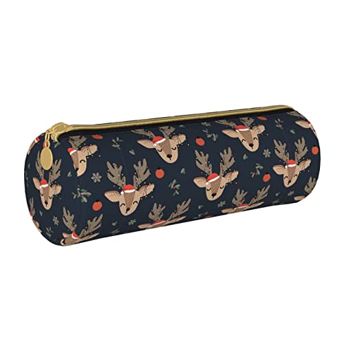 Lawenp Weihnachten Cartoon Hirsch Muster Tragbare Federtasche für die Schule von Lawenp