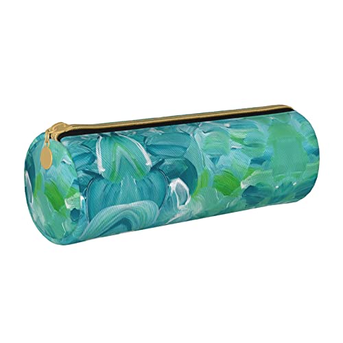 Federmäppchen aus Leder, zylindrisch, grünes Ölgemälde, langlebig, Büromaterial, Stifteetui, Schulbedarf Federmäppchen aus Leder, zylindrisch, grünes Ölgemälde, langlebig, Büromaterial, Stifteetui, Schulbedarf von Lawenp