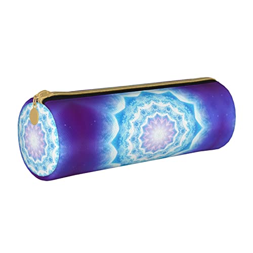 Federmäppchen aus Leder, zylindrisch, mit Muster, langlebig, Büromaterial, Stifteetui, Schulbedarf von Lawenp