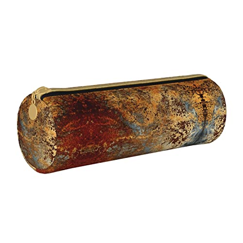 Federmäppchen aus Leder, zylindrisch, mit Muster, tragbar, Aufbewahrungstasche für Bleistifte, Schreibwaren, Schulbedarf von Lawenp