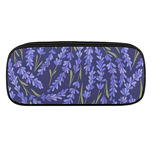 Federmäppchen mit Lavendelmuster, PU-Leder, tragbare Kosmetik-Organizer-Tasche von Lawenp