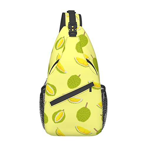 Fruit of Durian Pattern Sling Bag Wandern Daypack Crossbody Schulterrucksack Reise Brusttasche für Männer Frauen von Lawenp