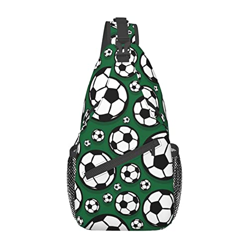 Fußball Cartoon Muster Sling Bag Wandern Daypack Crossbody Schulter Rucksack Reise Brusttasche für Männer Frauen von Lawenp