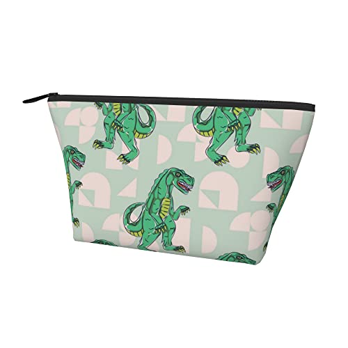 Kulturbeutel, Dinosaurier- und Geometrie-Make-up-Taschen für Damen, Kosmetik-Tragetasche, Make-up-Aufbewahrung, leichte Kulturbeutel mit Reißverschluss von Lawenp