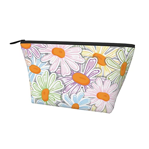 Kulturbeutel mit Blumen- und Gänseblümchen-Motiv, Make-up-Taschen für Damen, Kosmetik-Tragetasche, Make-up-Aufbewahrung, leichte Kulturbeutel mit Reißverschluss Kulturbeutel mit Blumen- und Gänseblümchen-Motiv, Make-up-Taschen für Damen, Kosmetik-Tragetasche, Make-up-Aufbewahrung, leichte Kulturbeutel mit Reißverschluss von Lawenp