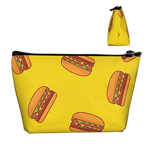 Kulturbeutel mit lustigem Hamburger-Essen, Make-up-Taschen für Damen, Kosmetik-Tragetasche, Make-up-Aufbewahrung, leichte Kulturbeutel mit Reißverschluss Kulturbeutel mit lustigem Hamburger-Essen, Make-up-Taschen für Damen, Kosmetik-Tragetasche, Make-up-Aufbewahrung, leichte Kulturbeutel mit Reißverschluss von Lawenp