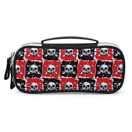 Lawenp Abstrakte Illustration, Totenköpfe und Knochen, Federmäppchen, tragbare Stifttasche mit Reißverschluss, Reise-Make-up-Tasche, Schreibwaren-Organizer für das Heimbüro von Lawenp