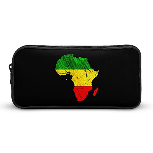 Lawenp Afrika Karte Reggae Rasta Federmäppchen Niedliche Stifttasche Kosmetiktasche Pecil Box Organizer für das Reisebüro von Lawenp