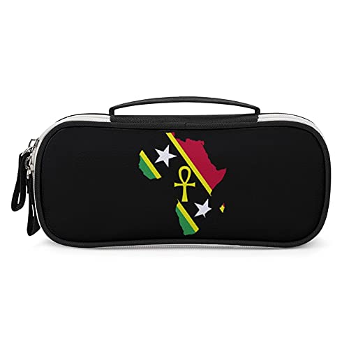 Lawenp Ankh Afrikanische Karte St. Kitts und Nevis Flagge Tragbares Federmäppchen Tragetasche Make-up-Tasche Handtasche Geldbörse von Lawenp