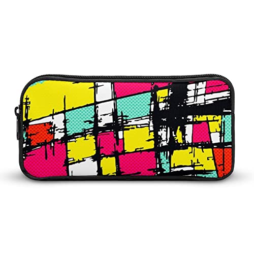 Lawenp Art Color Graffiti-Bleistiftetui, tragbar, großes Fassungsvermögen, Stifttasche, Schreibwaren-Organizer, Make-up-Tasche mit Reißverschluss von Lawenp