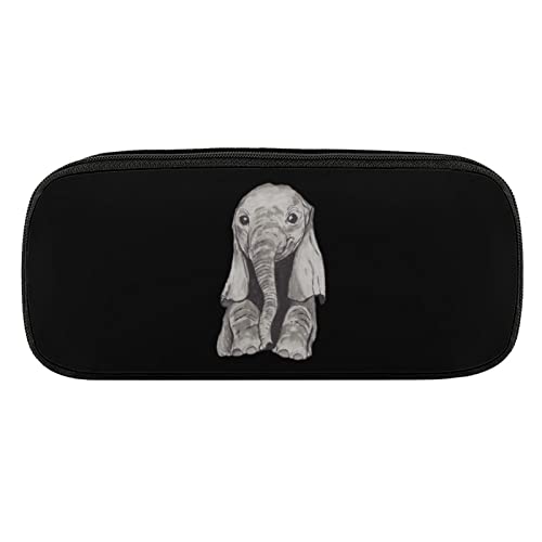 Lawenp Baby Elephant Federmäppchen aus PU-Leder, tragbare Kosmetik-Organizer-Tasche von Lawenp
