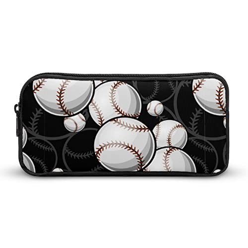 Lawenp Baseball-Softball-Ball-Grafik-Bleistift-Stiftetui, tragbar, großes Fassungsvermögen, Stifttasche, Schreibwaren-Organizer, Make-up-Tasche mit Reißverschluss von Lawenp