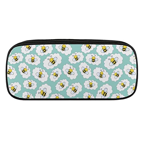 Lawenp Bienen-Federmäppchen aus PU-Leder, tragbare Kosmetik-Organizer-Tasche von Lawenp