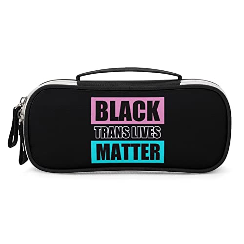 Lawenp Black Trans Lives Matter Federmäppchen, tragbare Stifttasche mit Reißverschluss, Reise-Make-up-Tasche, Schreibwaren-Organizer für das Heimbüro von Lawenp