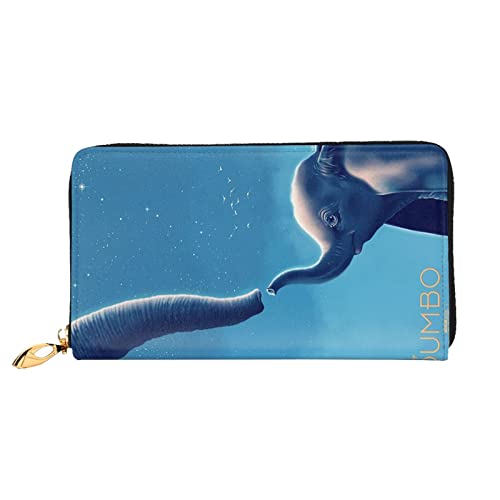 Lawenp Brieftasche für Dumbo Mikrofaser-Leder Lange Brieftasche Reißverschluss Kartensteckplatz Brieftasche für Männer und Frauen von Lawenp