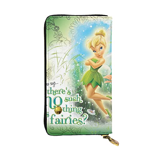 Lawenp Brieftasche für Tinker Bell Mikrofaser-Leder Lange Brieftasche Reißverschluss Kartenschlitz Brieftasche für Männer und Frauen von Lawenp