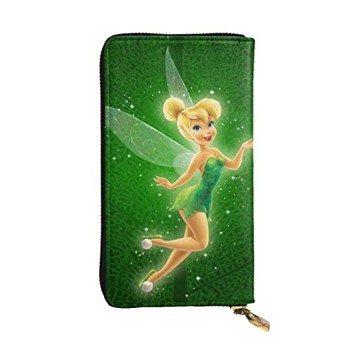 Lawenp Brieftasche für Tinker Bell Mikrofaser-Leder Lange Brieftasche Reißverschluss Kartenschlitz Brieftasche für Männer und Frauen von Lawenp