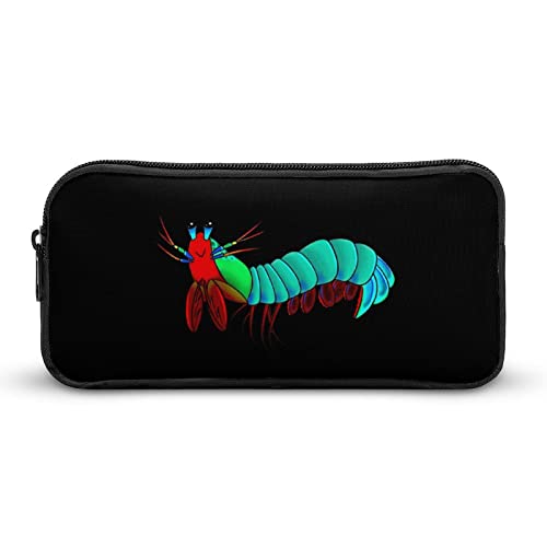 Lawenp Buntes Mantis-Garnelen-Bleistift-Stiftetui, tragbar, großes Fassungsvermögen, Stifttasche, Schreibwaren-Organizer, Make-up-Tasche mit Reißverschluss von Lawenp