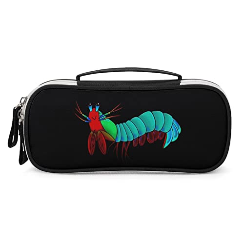 Lawenp Buntes Mantis-Garnelen-Bleistift-Stiftetui, tragbare Stifttasche mit Reißverschluss, Reise-Make-up-Tasche, Schreibwaren-Organizer für das Heimbüro von Lawenp