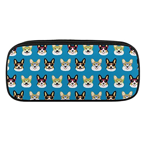 Lawenp Corgi Wear Brillen-Federmäppchen, PU-Leder, Stiftetui, tragbare Kosmetik-Organizer-Tasche von Lawenp