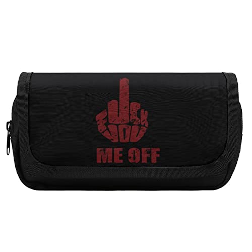 Lawenp FCK You Me Off Federmäppchen, doppelter Reißverschluss, Stifttasche, großes Fassungsvermögen, Stifthalter, Schreibwarentasche für Zuhause und Büro von Lawenp