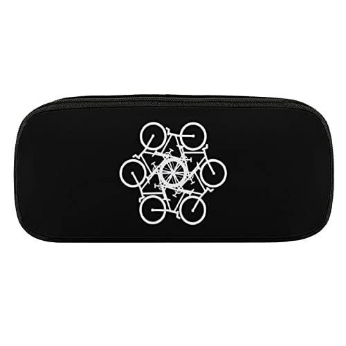 Lawenp Fahrrad-Kreis-Bleistiftbeutel, PU-Leder, Stiftetui, tragbare Kosmetik-Organizer-Tasche von Lawenp