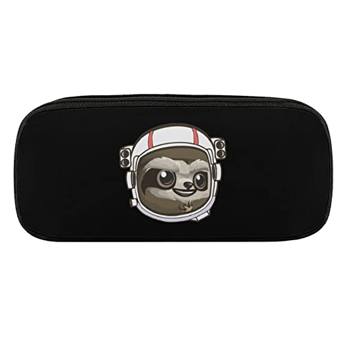 Lawenp Faultier-Astronauten-Federmäppchen aus PU-Leder, tragbare Kosmetik-Organizer-Tasche von Lawenp