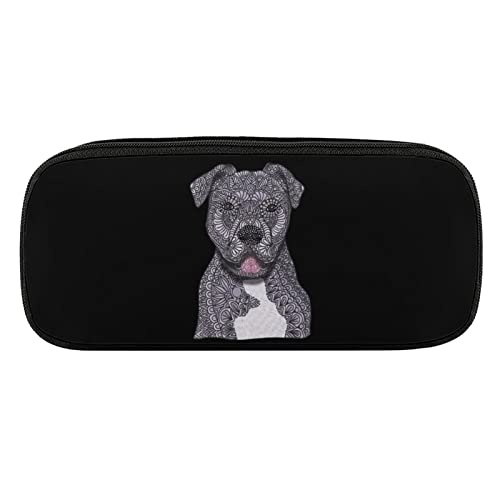 Lawenp Federmäppchen aus PU-Leder, tragbare Kosmetik-Organizer-Tasche, Motiv: Junior Ethnic Bulldog von Lawenp