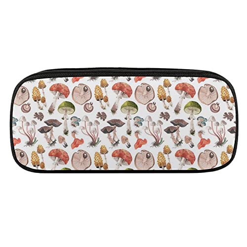 Lawenp Federmäppchen aus PU-Leder mit Pilzmotiv, tragbare Kosmetik-Organizer-Tasche von Lawenp