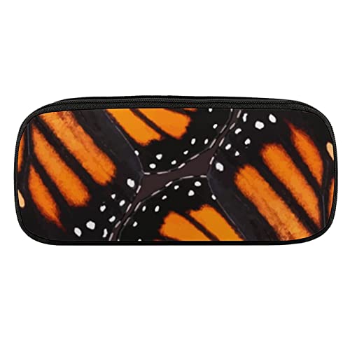 Lawenp Federmäppchen aus PU-Leder mit Schmetterlingsflügeln, Orange, tragbar, Kosmetik-Organizer von Lawenp