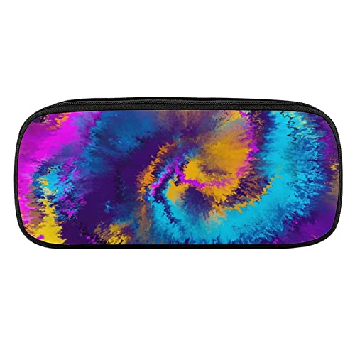 Lawenp Federmäppchen aus PU-Leder mit violetter und Blauer Marmorstruktur, tragbare Kosmetik-Organizer-Tasche von Lawenp