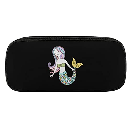 Lawenp Federmäppchen im Meerjungfrau-Stil, PU-Leder, tragbare Kosmetik-Organizer-Tasche von Lawenp