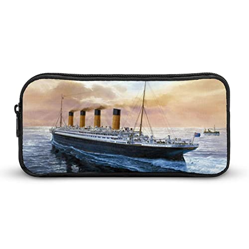 Lawenp Federmäppchen im Retro-Titanic-Stil, berühmt, alt, historisch, tragbar, großes Fassungsvermögen, Stifttasche, Schreibwaren-Organizer, Make-up-Tasche mit Reißverschluss von Lawenp