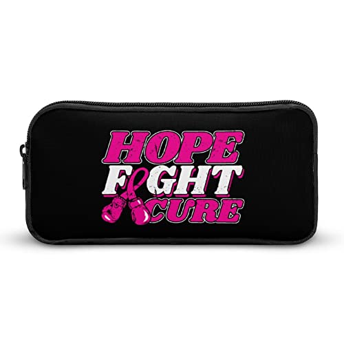 Lawenp Federmäppchen mit Aufschrift „Breast Cancer Awareness Hope Fight Cure“, tragbar, großes Fassungsvermögen, Stifttasche, Schreibwaren-Organizer, Make-up-Tasche mit Reißverschluss von Lawenp
