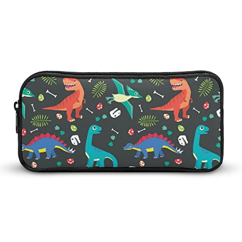 Lawenp Federmäppchen mit Buntem Dinosaurier-Muster, tragbar, großes Fassungsvermögen, Stifttasche, Schreibwaren-Organizer, Make-up-Tasche mit Reißverschluss von Lawenp