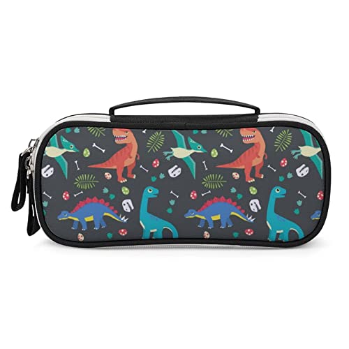 Lawenp Federmäppchen mit Buntem Dinosaurier-Muster, tragbare Stifttasche mit Reißverschluss, Reise-Make-up-Tasche, Schreibwaren-Organizer für das Heimbüro von Lawenp