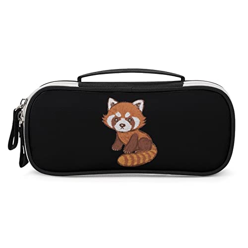 Lawenp Federmäppchen mit Cartoon-Motiv, roter Panda, tragbare Stifttasche mit Reißverschluss, Reise-Make-up-Tasche, Schreibwaren-Organizer für Zuhause und Büro von Lawenp