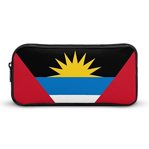 Lawenp Federmäppchen mit Flagge von Antigua und Barbuda, tragbar, großes Fassungsvermögen, Stiftetui, Schreibwaren-Organizer, Make-up-Tasche mit Reißverschluss von Lawenp