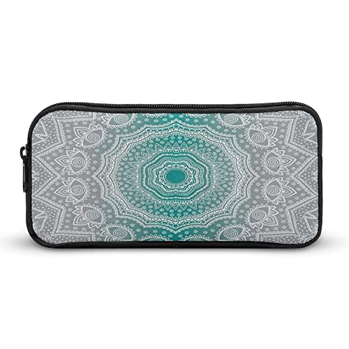 Lawenp Federmäppchen mit Mandala-Ombre-Motiv, heilige Geometrie, okkultes Muster, tragbar, großes Fassungsvermögen, Stifttasche, Schreibwaren-Organizer, Make-up-Tasche mit Reißverschluss von Lawenp