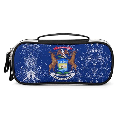 Lawenp Federmäppchen mit Michigan State Flag, tragbare Stifttasche mit Reißverschluss, Reise-Make-up-Tasche, Schreibwaren-Organizer für das Heimbüro von Lawenp