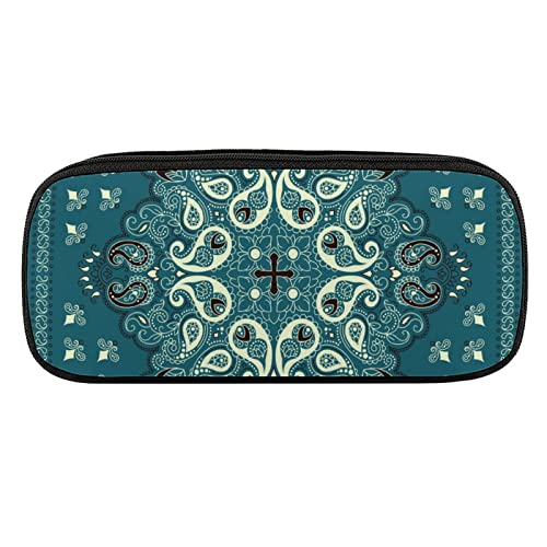 Lawenp Federmäppchen mit Paisley-Bandana-Print, PU-Leder, tragbare Kosmetik-Organizer-Tasche von Lawenp