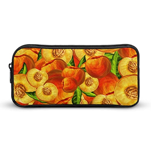 Lawenp Federmäppchen mit Pfirsichfruchtmuster, niedliches Stiftetui, Kosmetiktasche, Pecil-Box, Organizer für Reisen, Büro von Lawenp