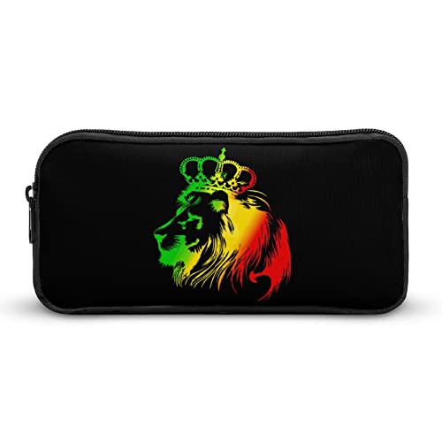 Lawenp Federmäppchen mit Rasta-Löwe-Motiv, niedliches Stiftetui, Kosmetiktasche, Pecil-Box, Organizer für Reisen, Büro von Lawenp