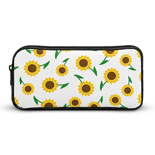 Lawenp Federmäppchen mit Sonnenblumen-Motiv, tragbar, großes Fassungsvermögen, Stifttasche, Schreibwaren-Organizer, Make-up-Tasche mit Reißverschluss von Lawenp