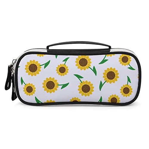 Lawenp Federmäppchen mit Sonnenblumen-Motiv, tragbare Stifttasche mit Reißverschluss, Reise-Make-up-Tasche, Schreibwaren-Organizer für das Heimbüro von Lawenp