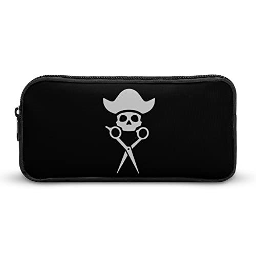 Lawenp Federmäppchen mit Totenkopf-Motiv, für Friseur, Schere, tragbar, großes Fassungsvermögen, Stifttasche, Schreibwaren-Organizer, Make-up-Tasche mit Reißverschluss von Lawenp