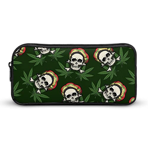 Lawenp Federmäppchen mit Totenkopf-Motiv, tragbar, großes Fassungsvermögen, Stiftetui, Schreibwaren-Organizer, Make-up-Tasche mit Reißverschluss von Lawenp