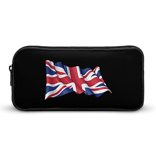 Lawenp Federmäppchen mit britischer Flagge, tragbar, großes Fassungsvermögen, Stifttasche, Schreibwaren-Organizer, Make-up-Tasche mit Reißverschluss von Lawenp