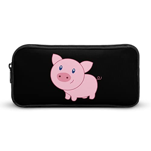 Lawenp Federmäppchen mit niedlichem Cartoon-Schweinchen, tragbar, großes Fassungsvermögen, Stifttasche, Schreibwaren-Organizer, Make-up-Tasche mit Reißverschluss von Lawenp